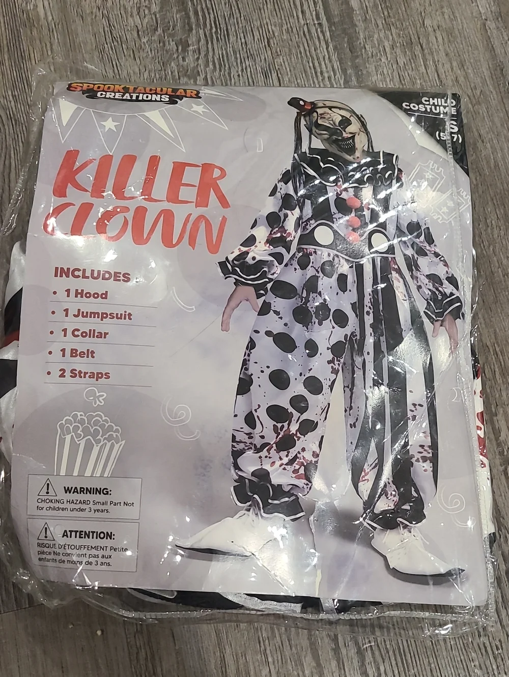 Spooktacular Creations Killer Clown Costume Size Small 5/7